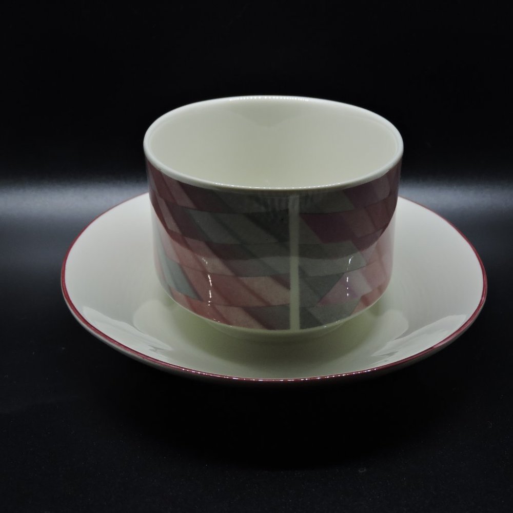 Villeroy & Boch VITRO-Porcelain Attached Gravy Dish Underplate Collage Pattern - Picture 2 of 10